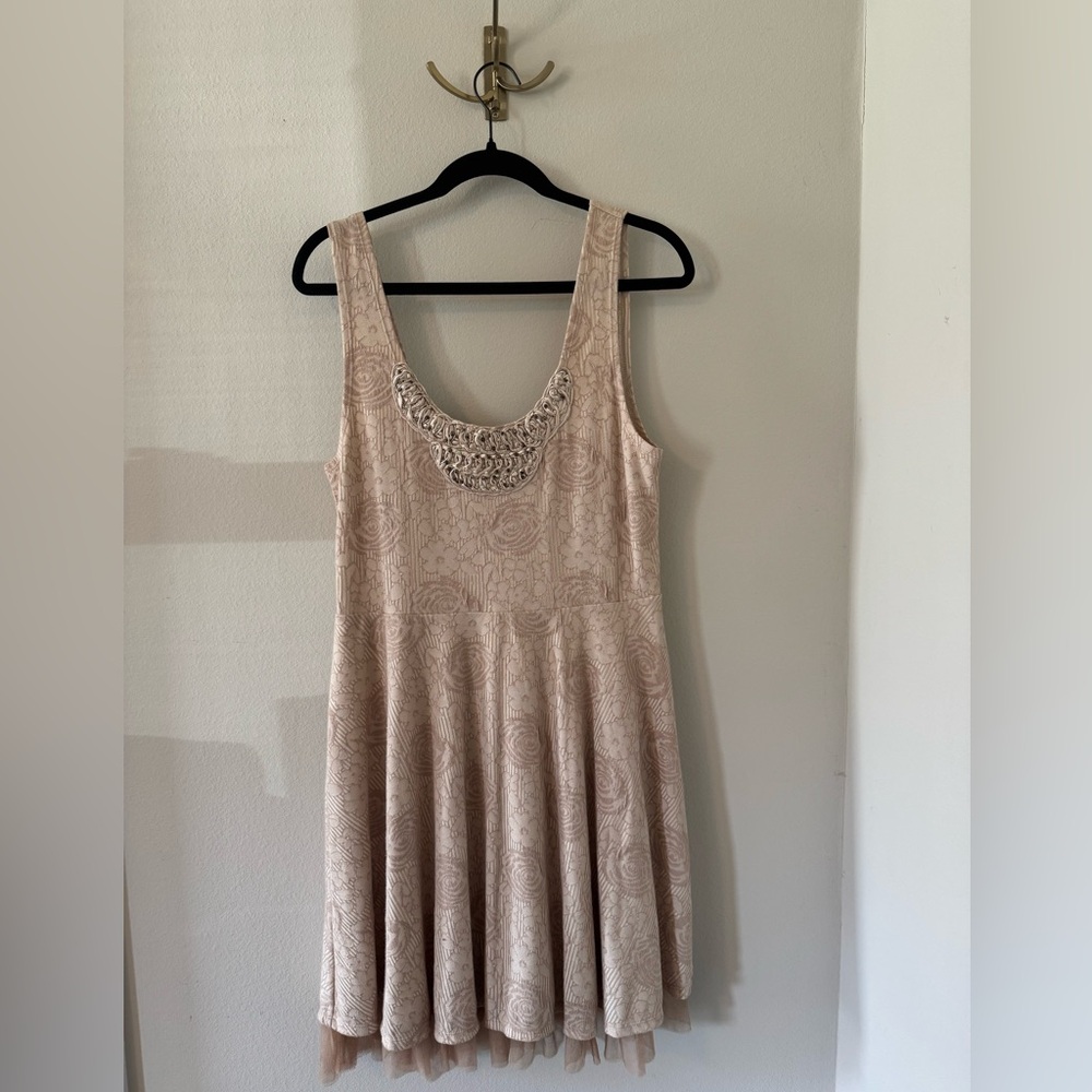 Free People Warm Taupe Sleeveless A-Line Dress